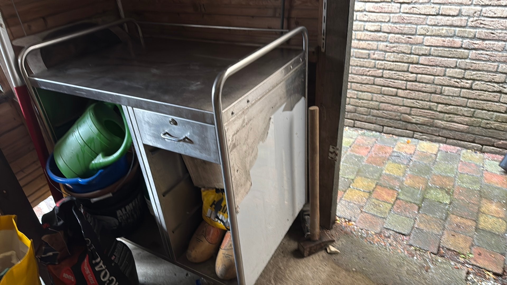 Rvs keuken trolley, Ophalen, Zo goed als nieuw