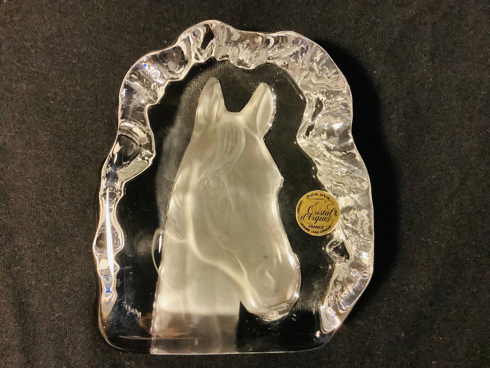 Cristal d'Arques ParisPresse-Papier Paard –24% Lead Crystal, Ophalen of Verzenden, Zo goed als nieuw, Dier