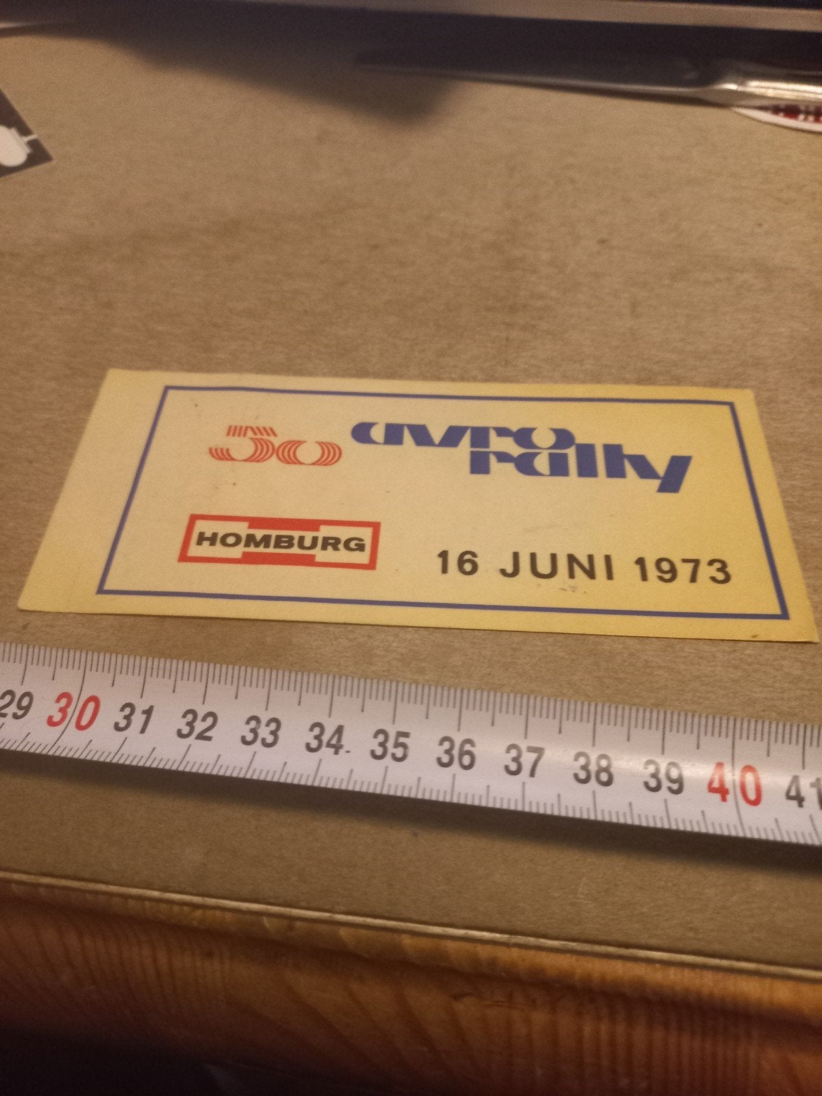 AVRO Rally Homburg 1973 Sticker/Ticket, Ophalen of Verzenden, Gebruikt