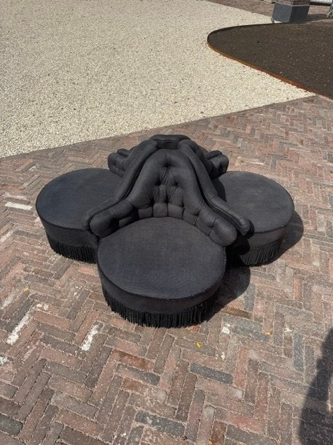 4 stoeltjes in cirkel, Huis en Inrichting, Ophalen, Gebruikt, Stof, 50 tot 75 cm