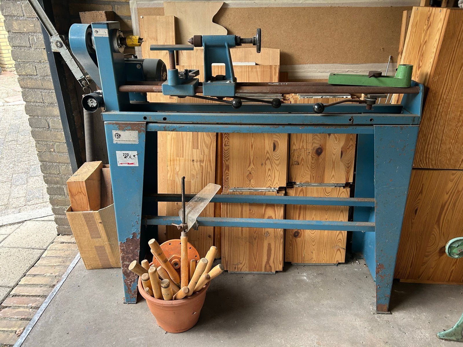 Houtdraaibank met accessoires - Leuffer D 5170 Jülich, Doe-het-zelf en Verbouw, Ophalen, Gebruikt, Houtdraaibank, 500 tot 1000 mm