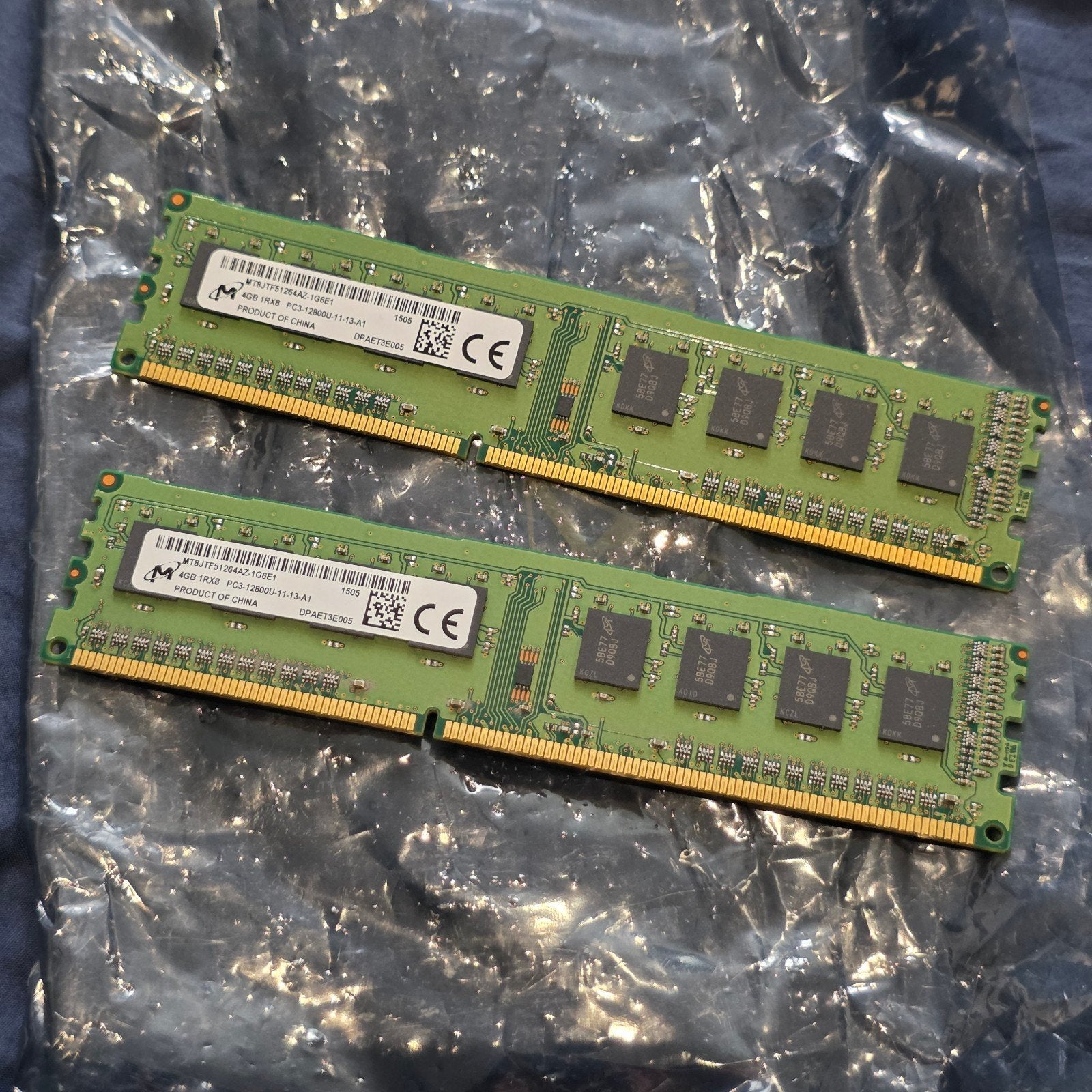 2x 4GB = 8GB DDR3 RAM Geheugenmodules (PC3-12800U), Computers en Software, RAM geheugen, Gebruikt, 8 GB, DDR3, Ophalen of Verzenden