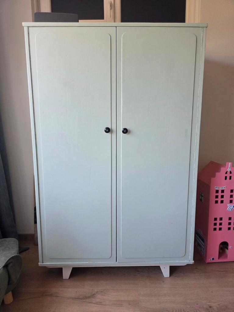 Kinderkledingkast blauw/groen/turquoise - 143x100x50cm, Kinderen en Baby's, Kinderkamer | Commodes en Kasten, Ophalen, Gebruikt