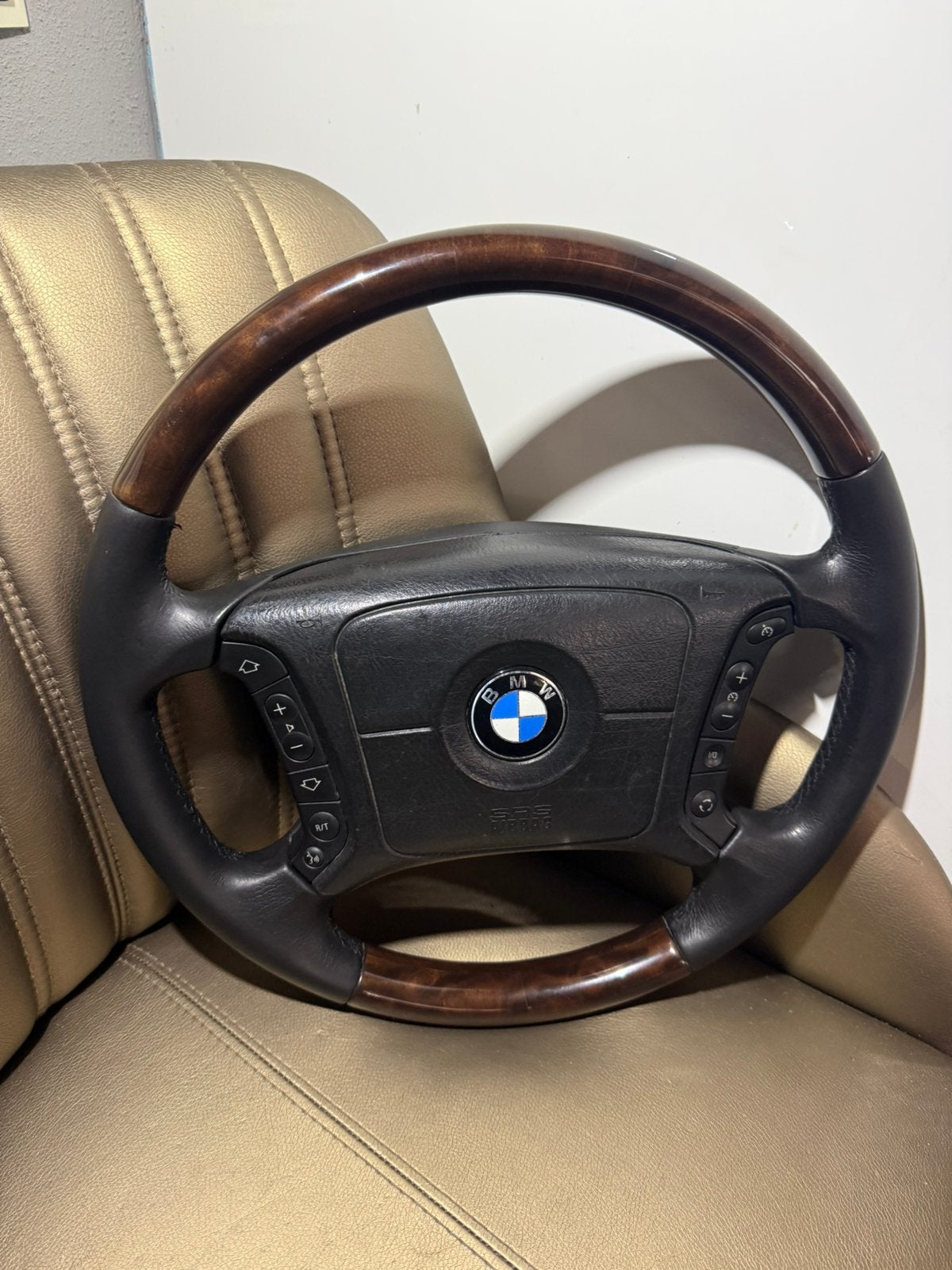 Bmw half leder half hout stuurwiel, Ophalen of Verzenden, BMW