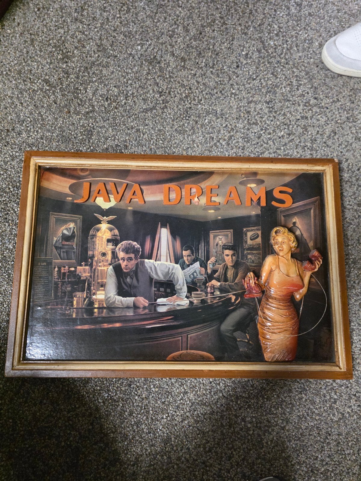 Java Dreams 3D kunstwerk met Elvis, Marilyn Monroe, 50 – 75, Gebruikt, Overige typen, Ophalen of Verzenden