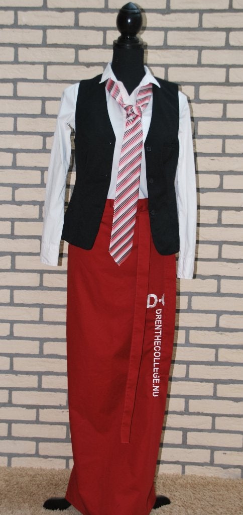 Stropdas,gilet en sloof - Drenthe College (horeca), Ophalen of Verzenden, Nieuw, Maat 34 (XS) of kleiner