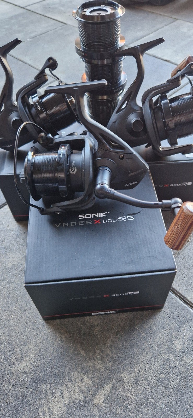 Sonik Vader X 8000RS karper Molens (set van 3), Ophalen of Verzenden, Zo goed als nieuw, Molen