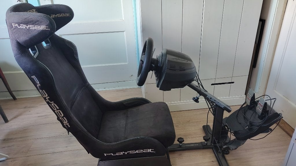 Playseat Evolution met Thrustmaster T300 Ferrari GTE, Ophalen, Racestoel, Gebruikt, Force feedback