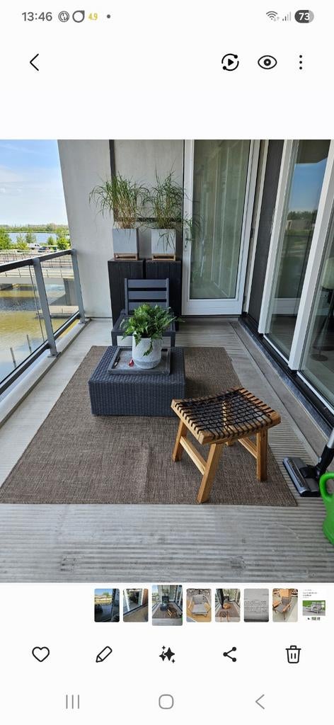 2 Zwart houten zuilen + buitenpot, Tuin en Terras, Ophalen, Gebruikt