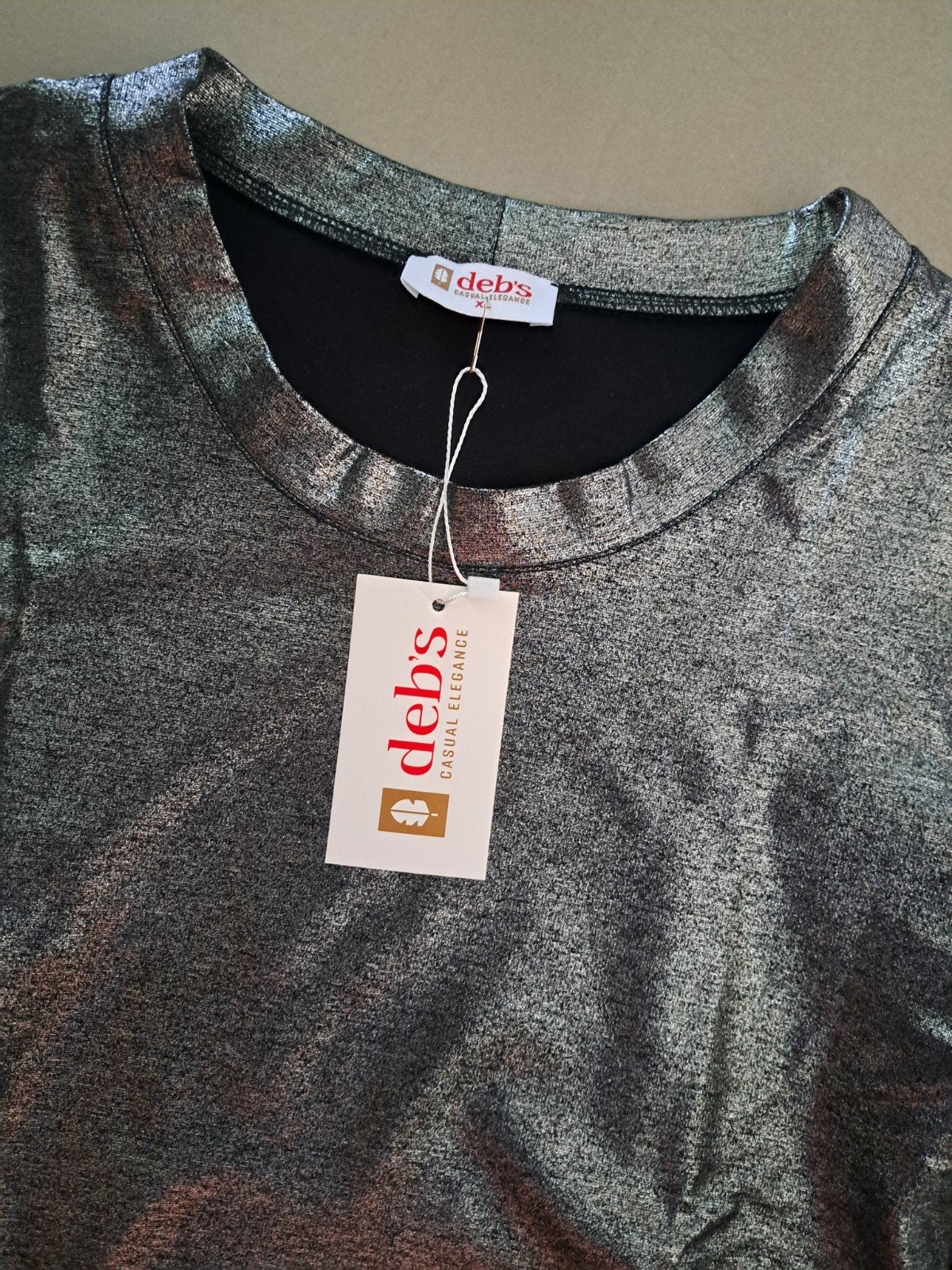 Zilveren longsleeve van Deb's casual elegance, Kleding | Dames, Maat 42/44 (L), Nieuw, Lange mouw, Zilver