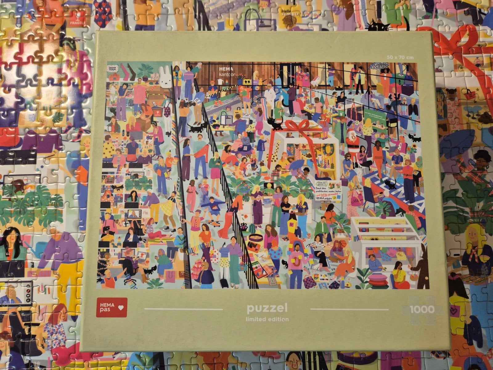 Hema Puzzel Limited Edition 1000 stukjes, Hobby en Vrije tijd, Denksport en Puzzels, Ophalen of Verzenden, 500 t/m 1500 stukjes