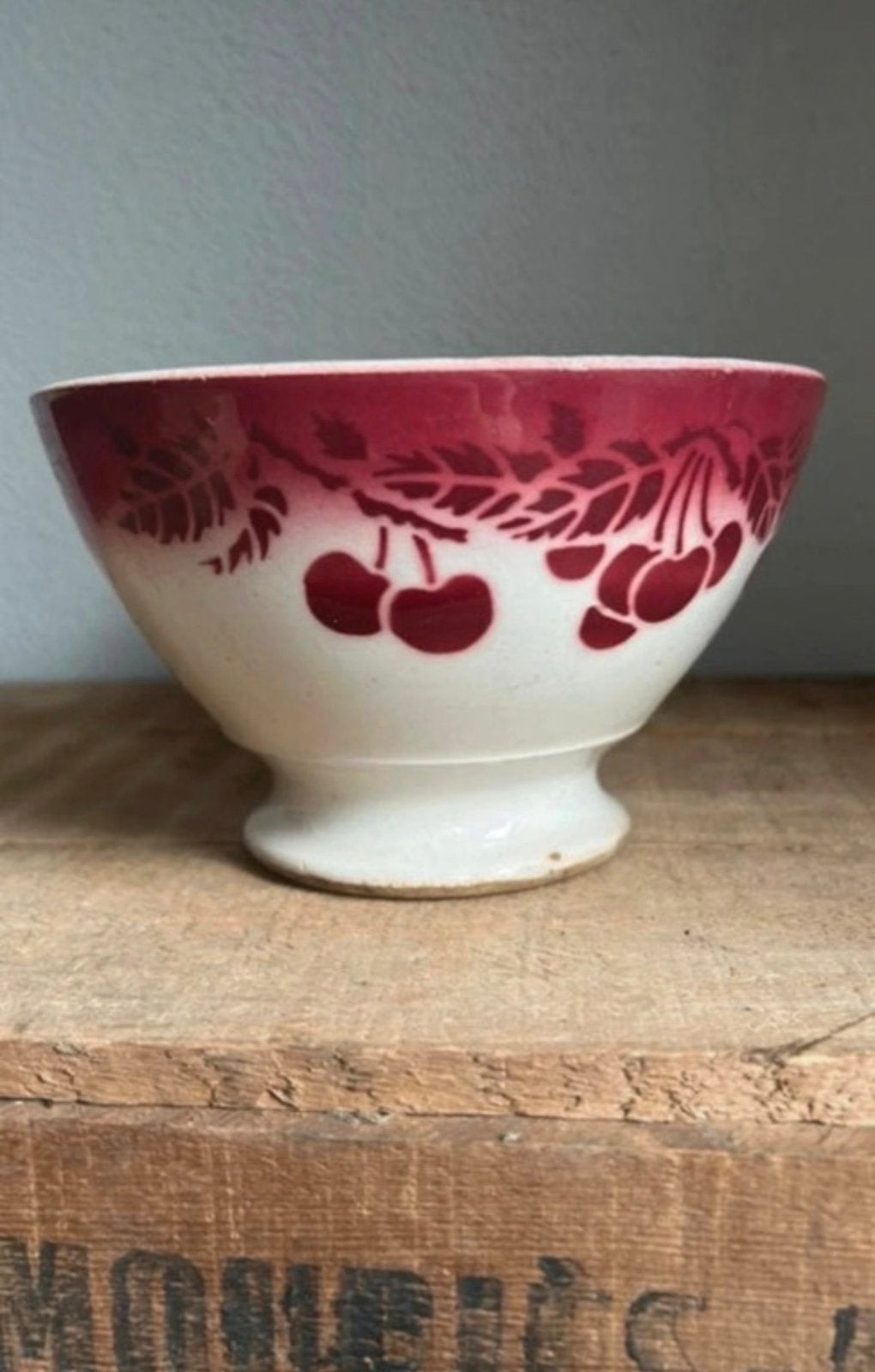 Franse spoelkom luneville kers rood / wit, Antiek en Kunst, Ophalen of Verzenden