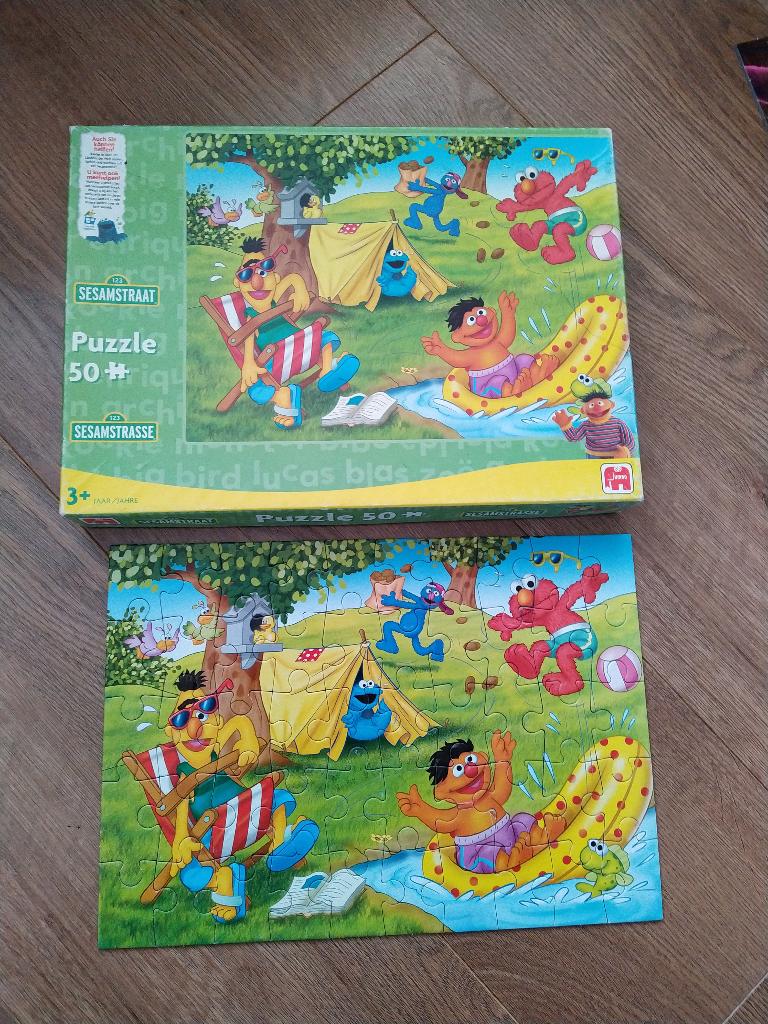 Sesamstraat puzzel - 50 stukjes - Compleet, Ophalen of Verzenden, 10 tot 50 stukjes, Gebruikt, 2 tot 4 jaar