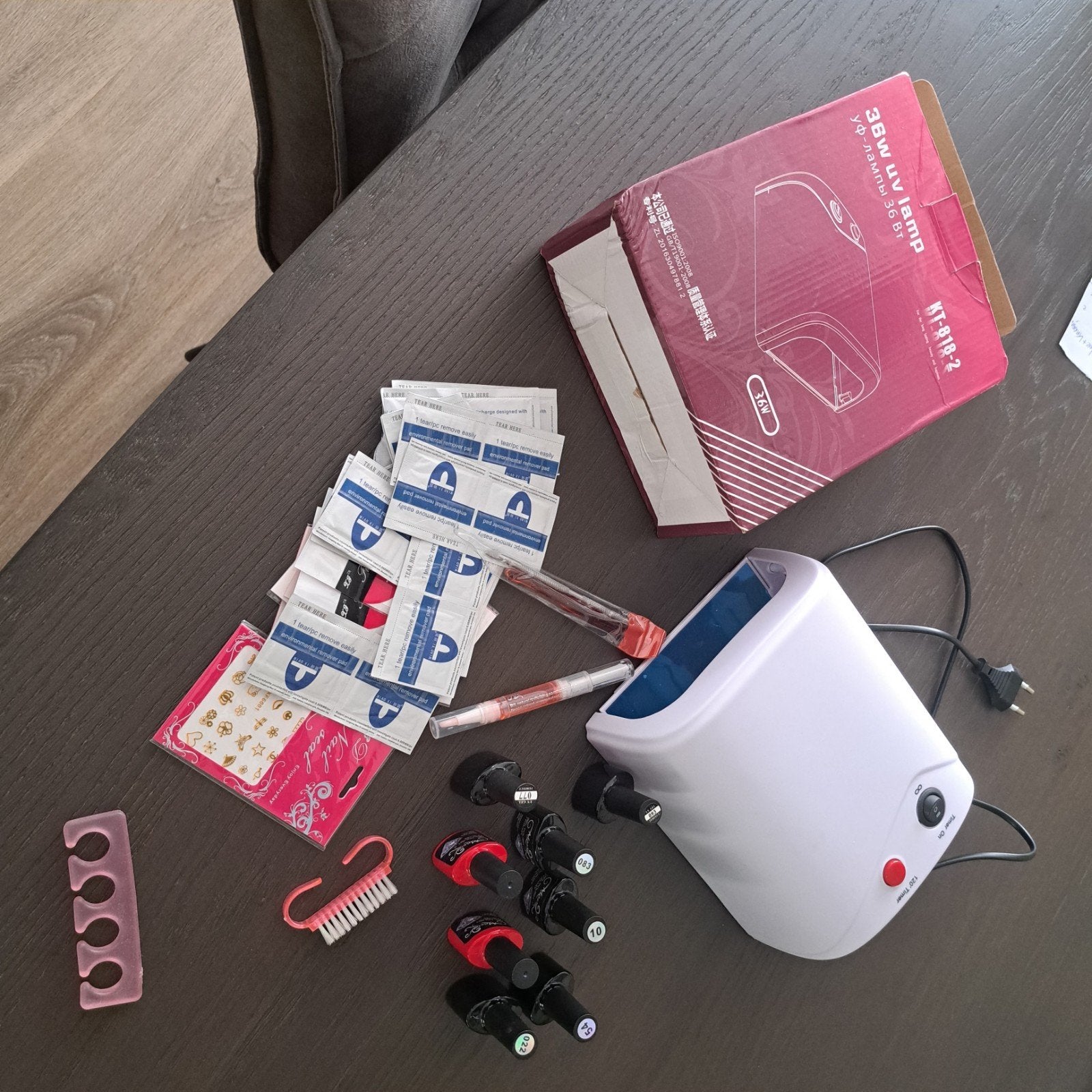 UV lamp met nagellakjes en accessoires voor gelnagels, Ophalen of Verzenden, Zo goed als nieuw, Overige typen