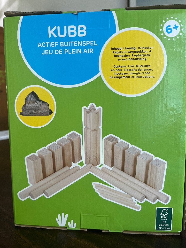 Kubb, actief buitenspel van hout voor jong en oud, Ophalen of Verzenden, Nieuw
