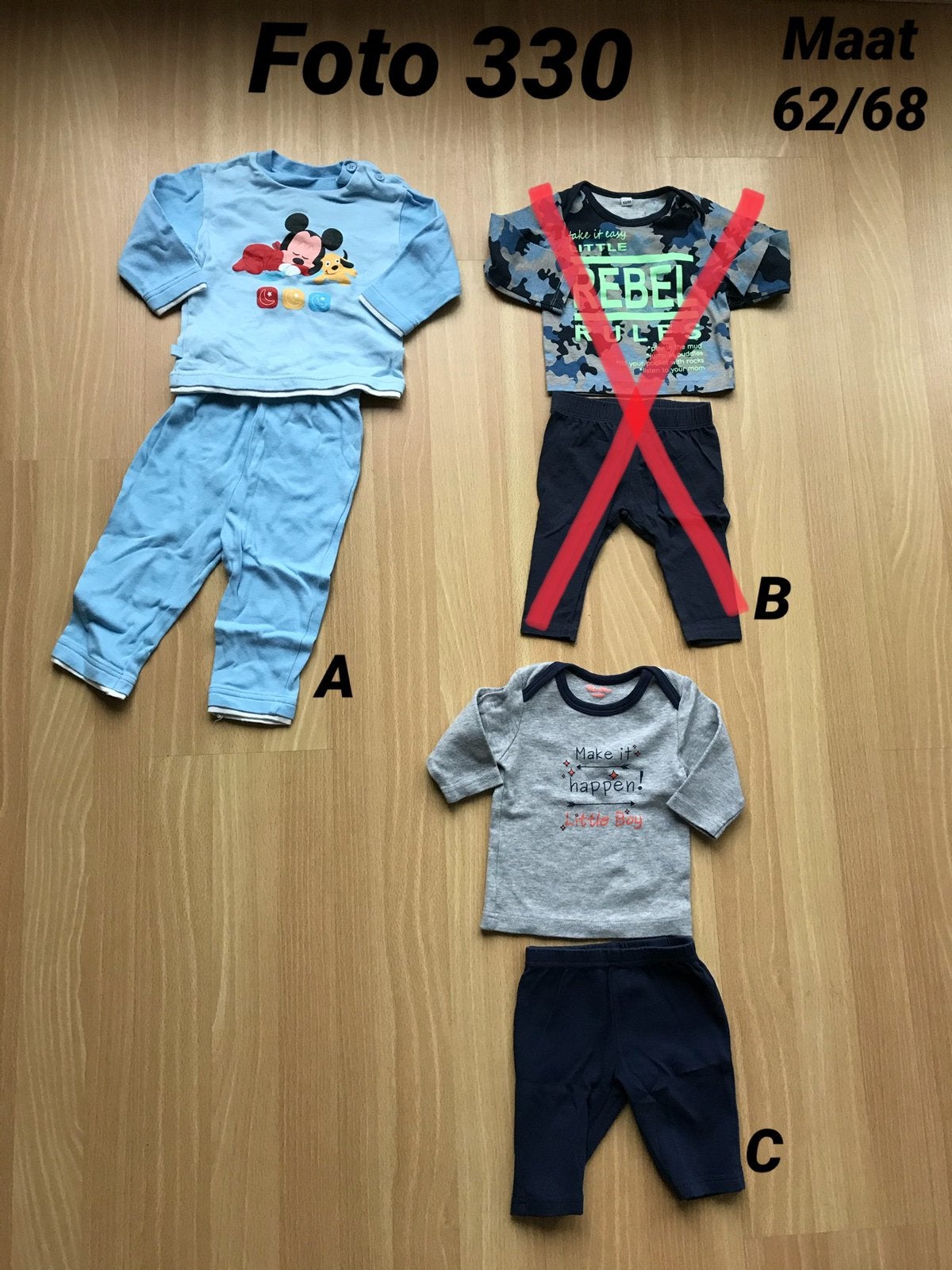 Pyjama jongen disney maat 62 *foto 330*, Kinderen en Baby's, Ophalen of Verzenden, Zo goed als nieuw, Jongetje, Nacht- of Onderkleding