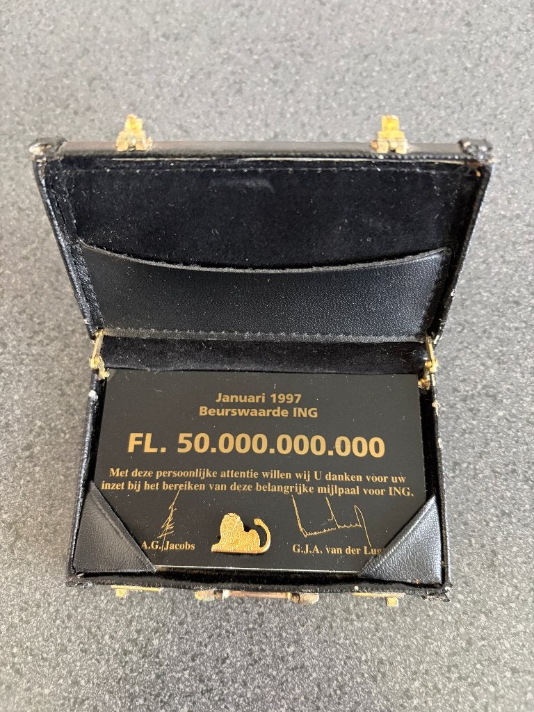 Personeels geschenk ING 50.000.000.000 beurswaarde, Ophalen of Verzenden, Gebruikt, Overige typen