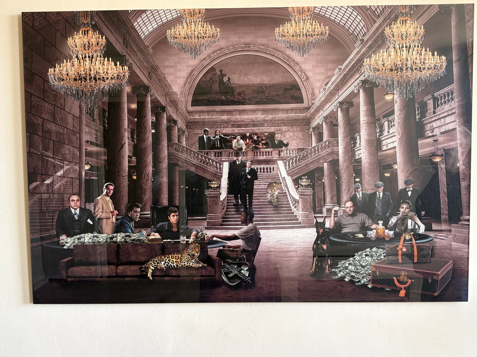 Uniek Gangster Schilderij op Glas - Filmiconen, Antiek en Kunst, Kunst | Schilderijen | Klassiek, Overige stijlen, Portret of Personen