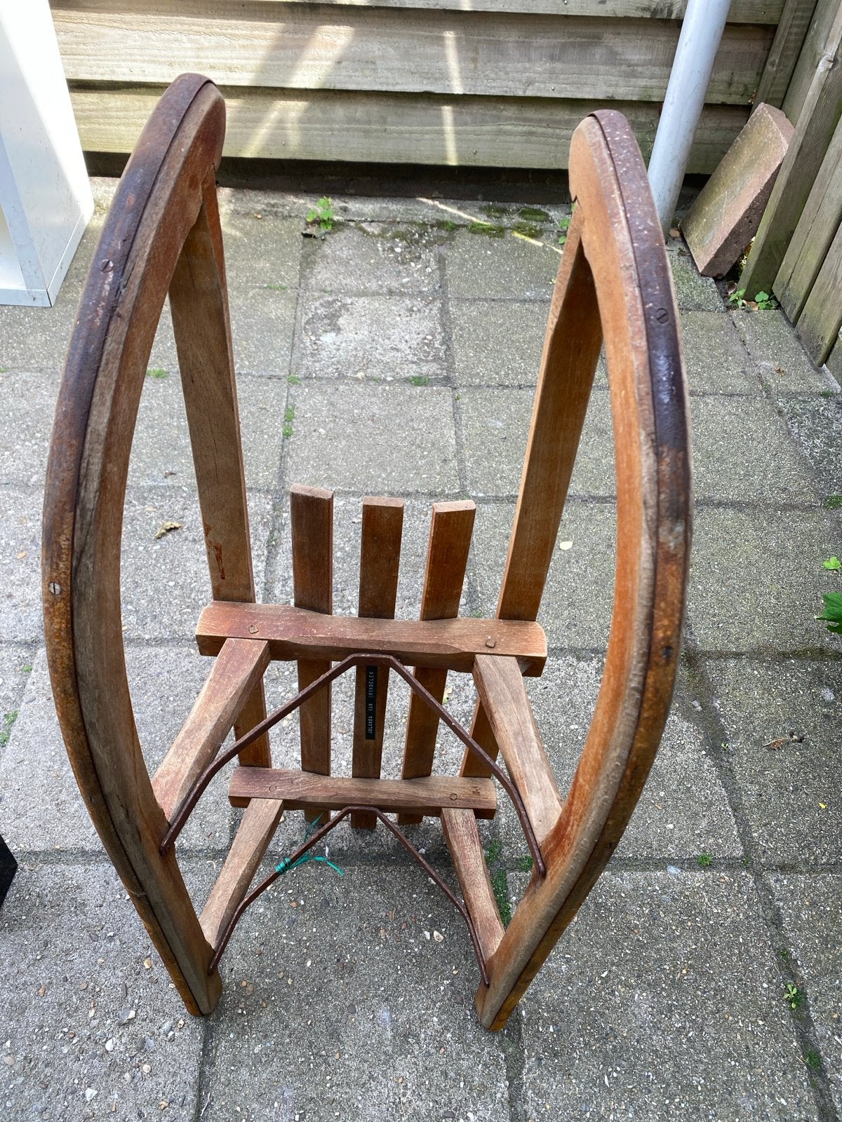 Vintage houten slee - Klassiek model, Ophalen, Gebruikt, Hout