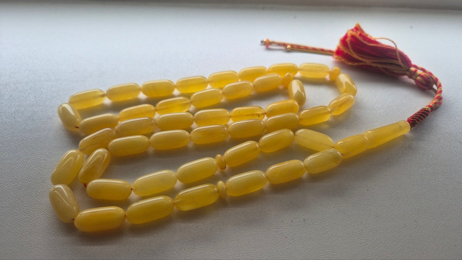 Baltische Amber Barnsteen Tesbih Ketting, Ophalen of Verzenden, Overige materialen, Ketting, Met edelsteen