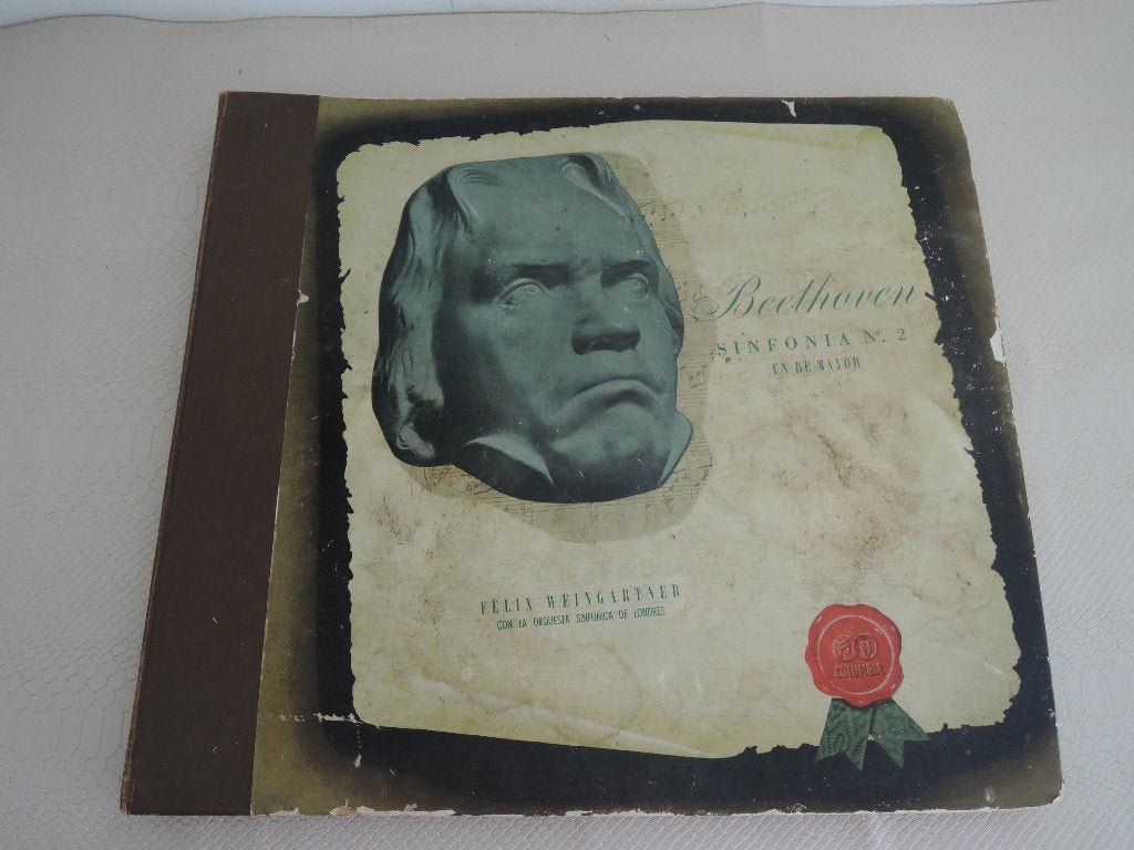 Ouderwetse platenmap Beethoven Sinfonia No, 2, Gebruikt, Ophalen of Verzenden, Orkest of Ballet, Beethoven