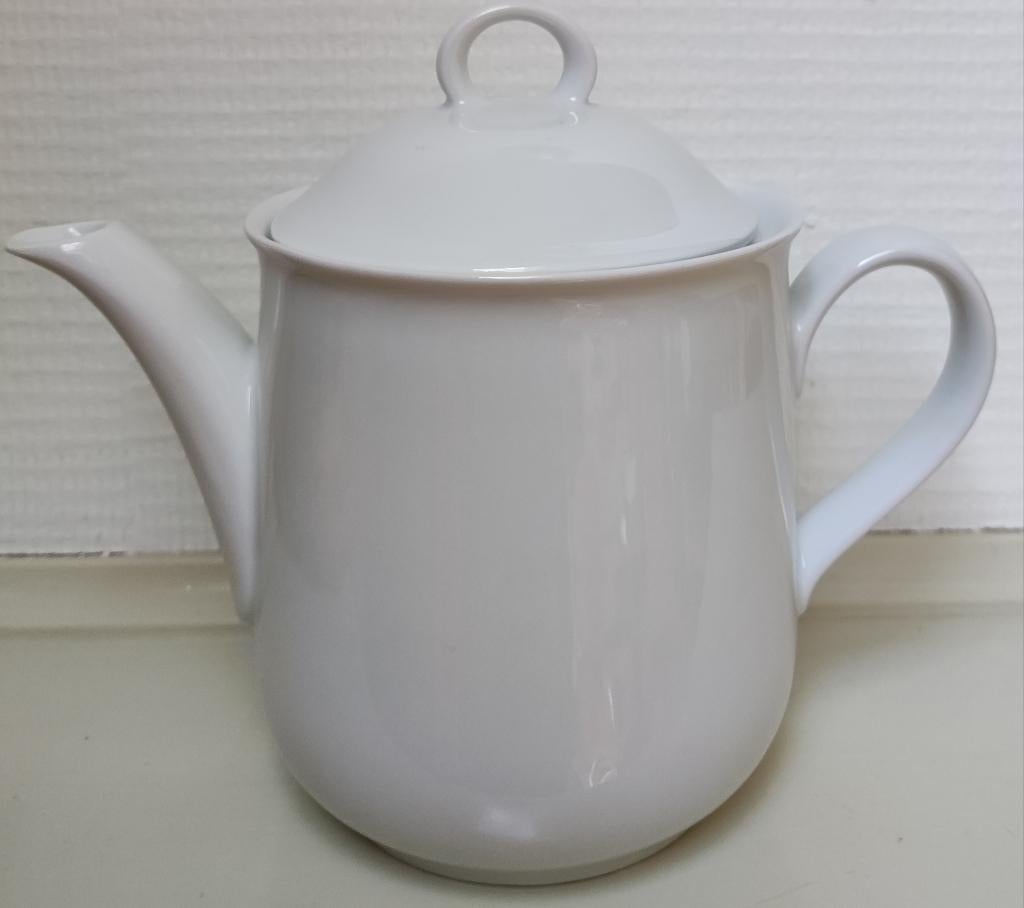 Witte porseleinen koffiepot / theepot Wunsiedel Bavaria, Antiek en Kunst, Antiek | Servies los, Ophalen of Verzenden