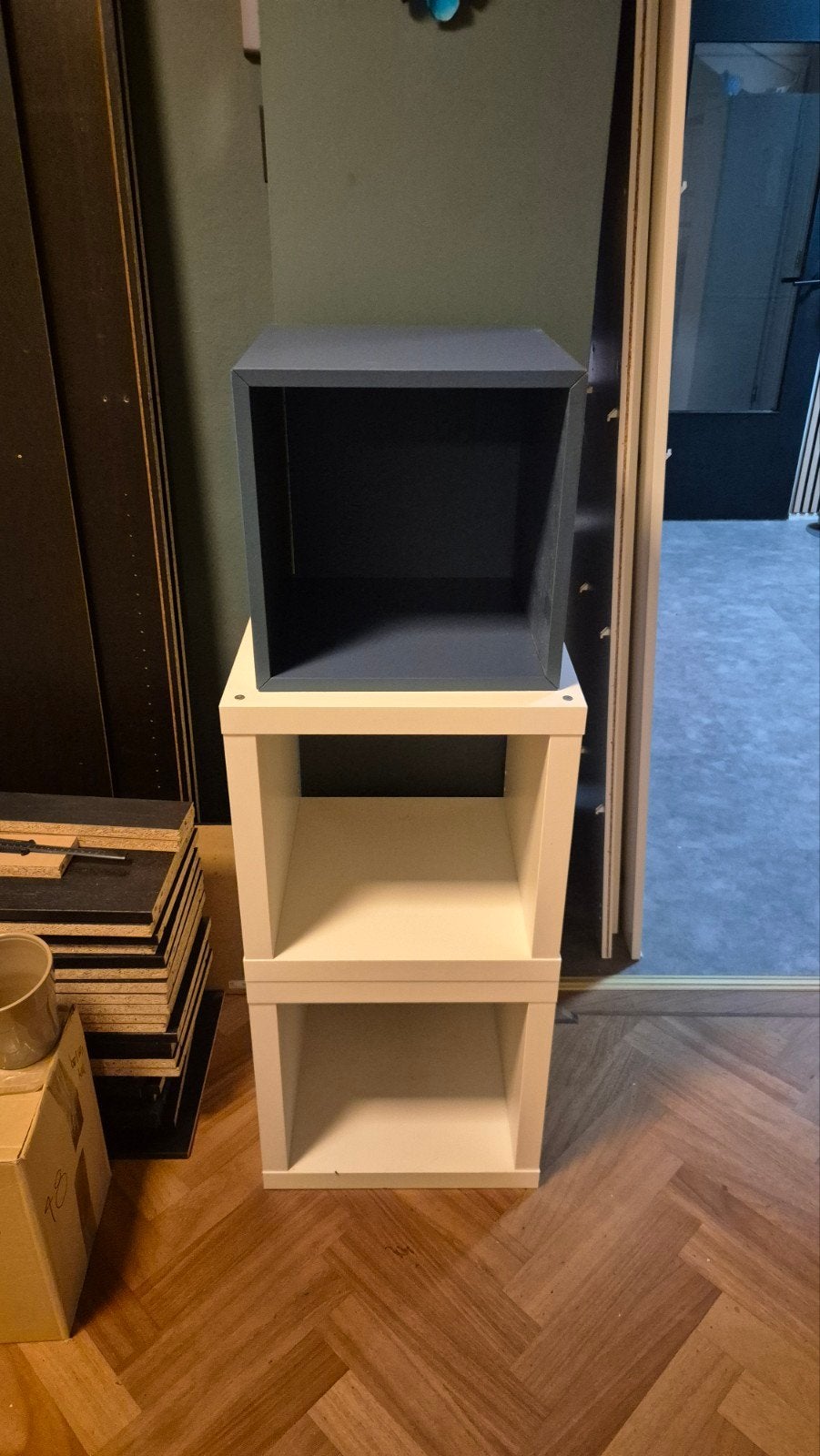 IKEA Eket Kastjes - Wit en Donkerblauw (3 stuks), Ophalen of Verzenden, Gebruikt