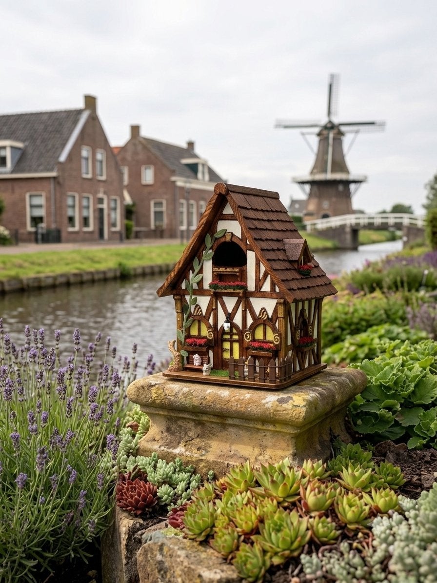 Hand-made Birdhouse, Garden Decor, Natural Wood Nesting Home, Ophalen of Verzenden, Hout, Vogelkooi