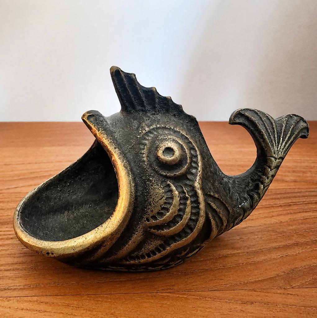 Originele Walter Bosse messing walvis / asbakje – 9 cm, Ophalen of Verzenden, Gebruikt
