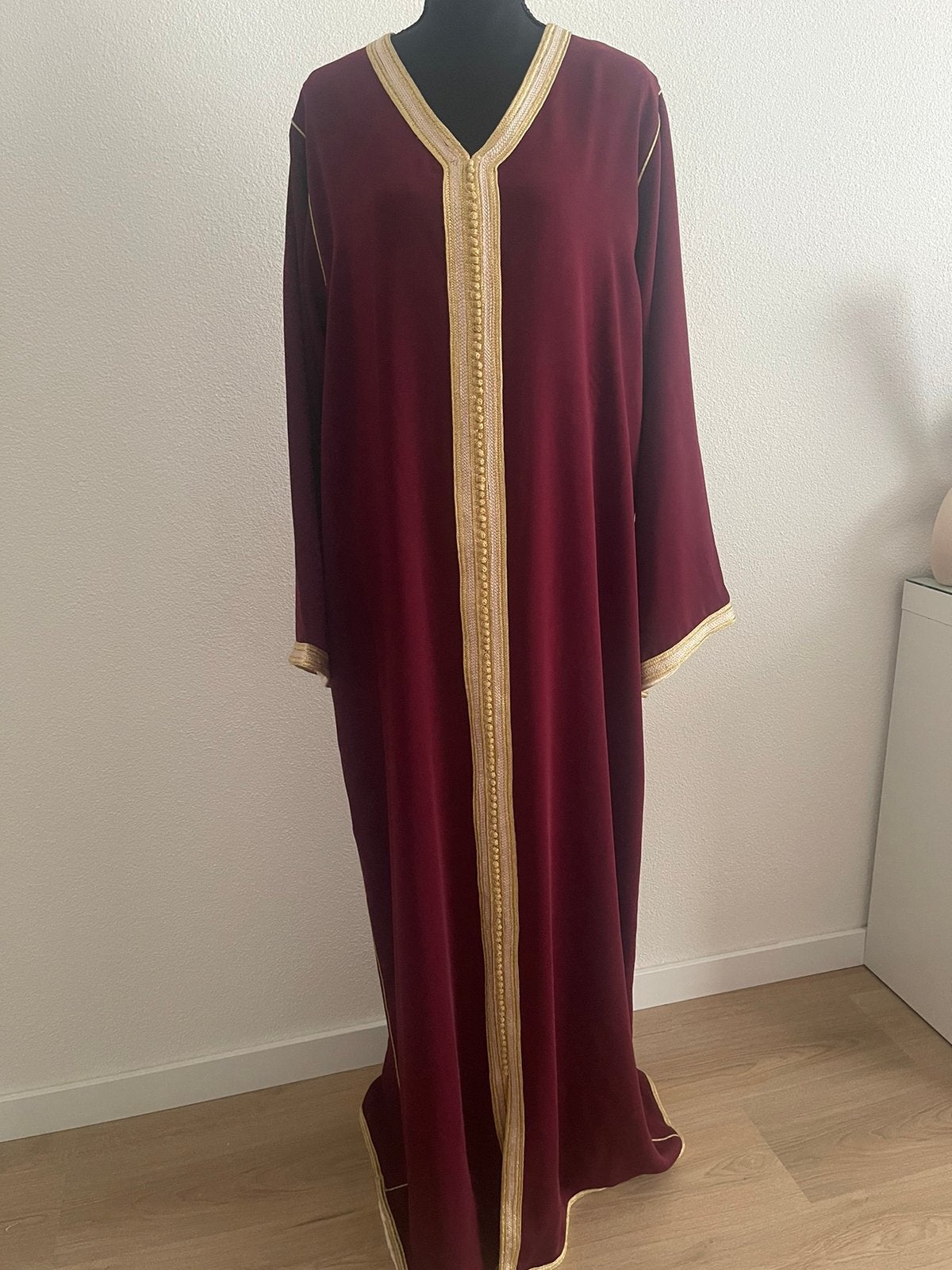 Bordeaux kaftan, Overige typen, Maat 46/48 (XL) of groter, Ophalen of Verzenden, Gedragen