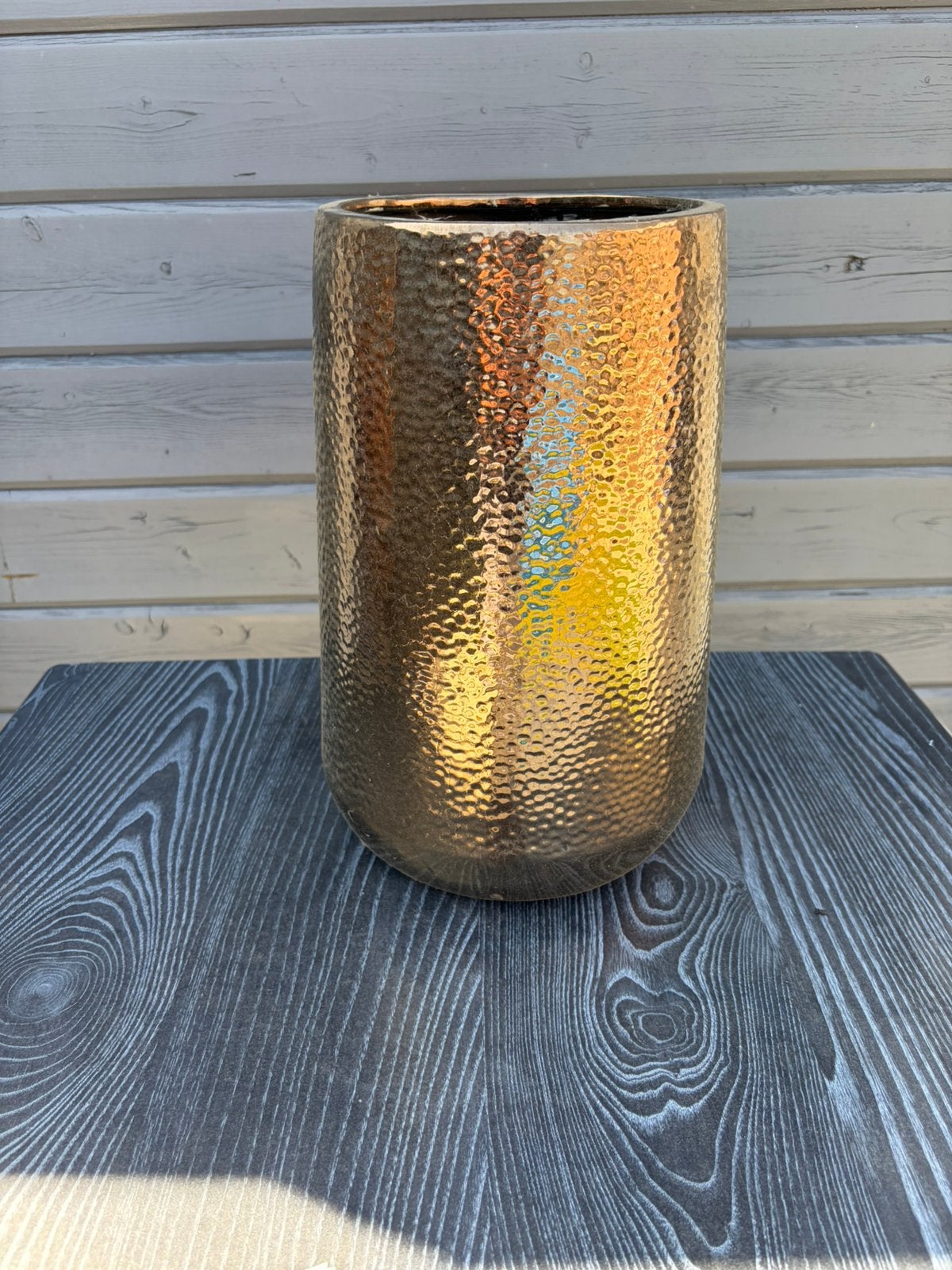 Gouden bloembak, Tuin en Terras, Bloempotten, Ophalen, Rond, Zo goed als nieuw, Balkon