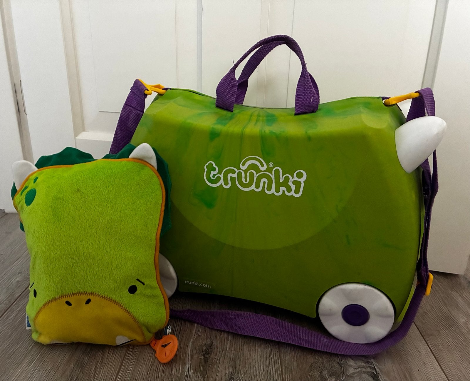 Trunki reiskoffer met dekentje en kussentje - Dino, 40 tot 60 cm, Gebruikt, 20 tot 30 cm, Minder dan 35 cm