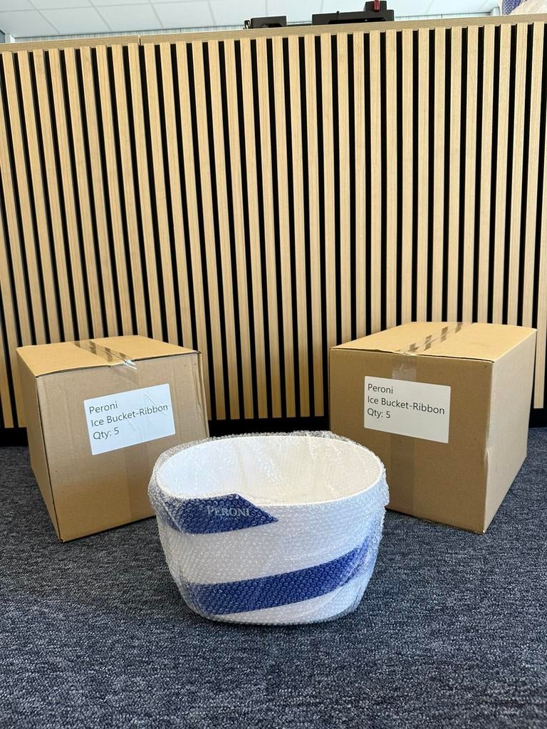 Peroni Italia Ice Bucket Ribbon – Gloednieuw, Ophalen of Verzenden, Kom(men), Overige stijlen, Glas