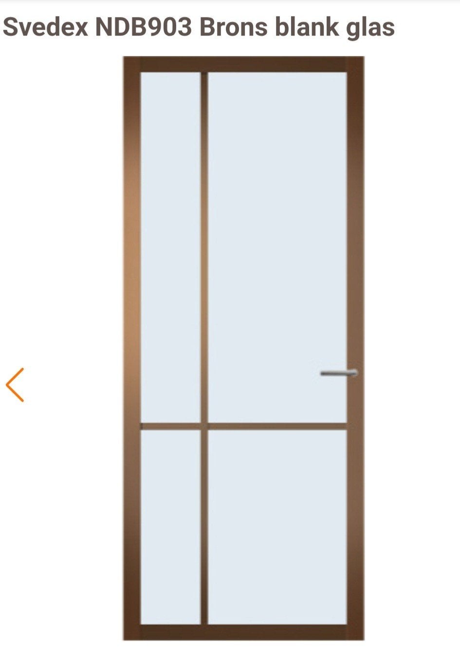 Nieuwe Svedex opdekdeur Brons NDB903 93x231cm Links, Doe-het-zelf en Verbouw, 80 tot 100 cm, 215 cm of meer, Binnendeur, Nieuw