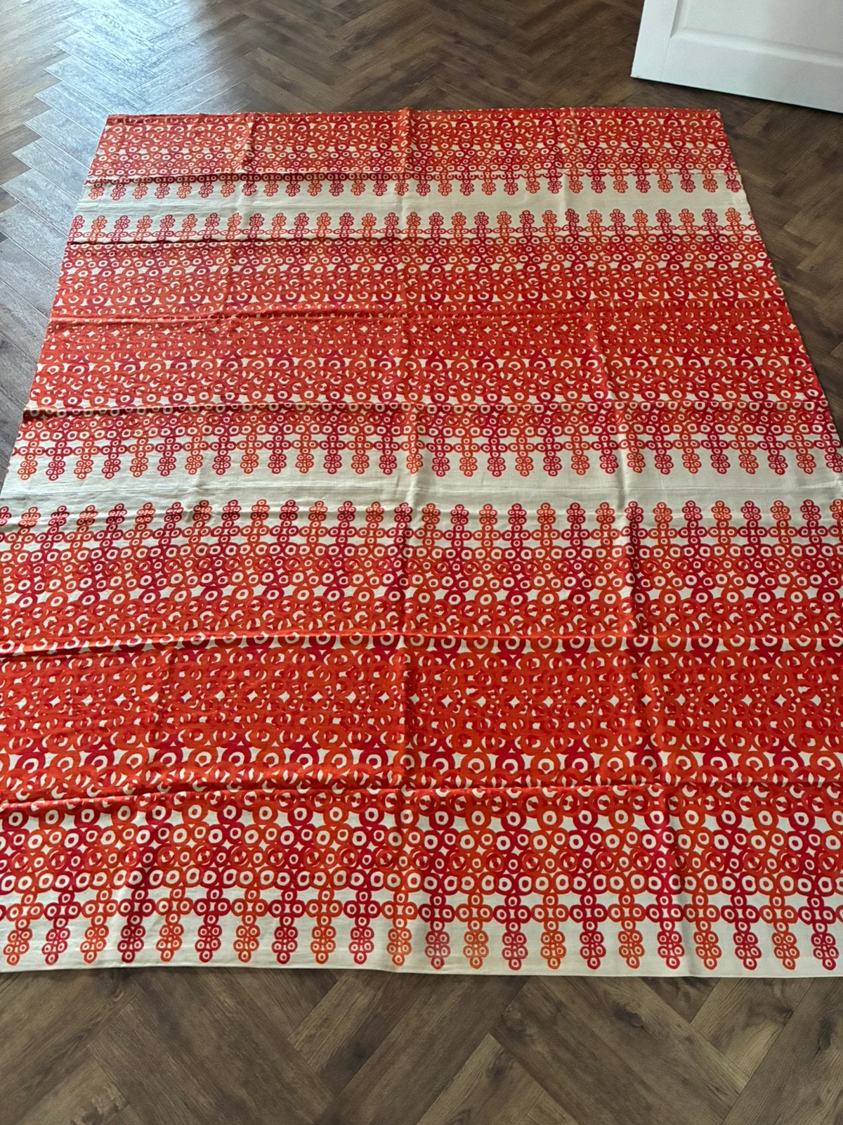 Originele vintage jaren’70 gordijn stof, Overige materialen, Met haken, 286 cm, Nieuw