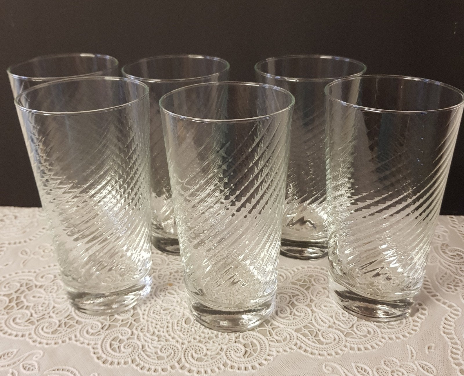 6 mooie ribbel  drinkglazen., Ophalen of Verzenden, Nieuw, Frisdrankglas