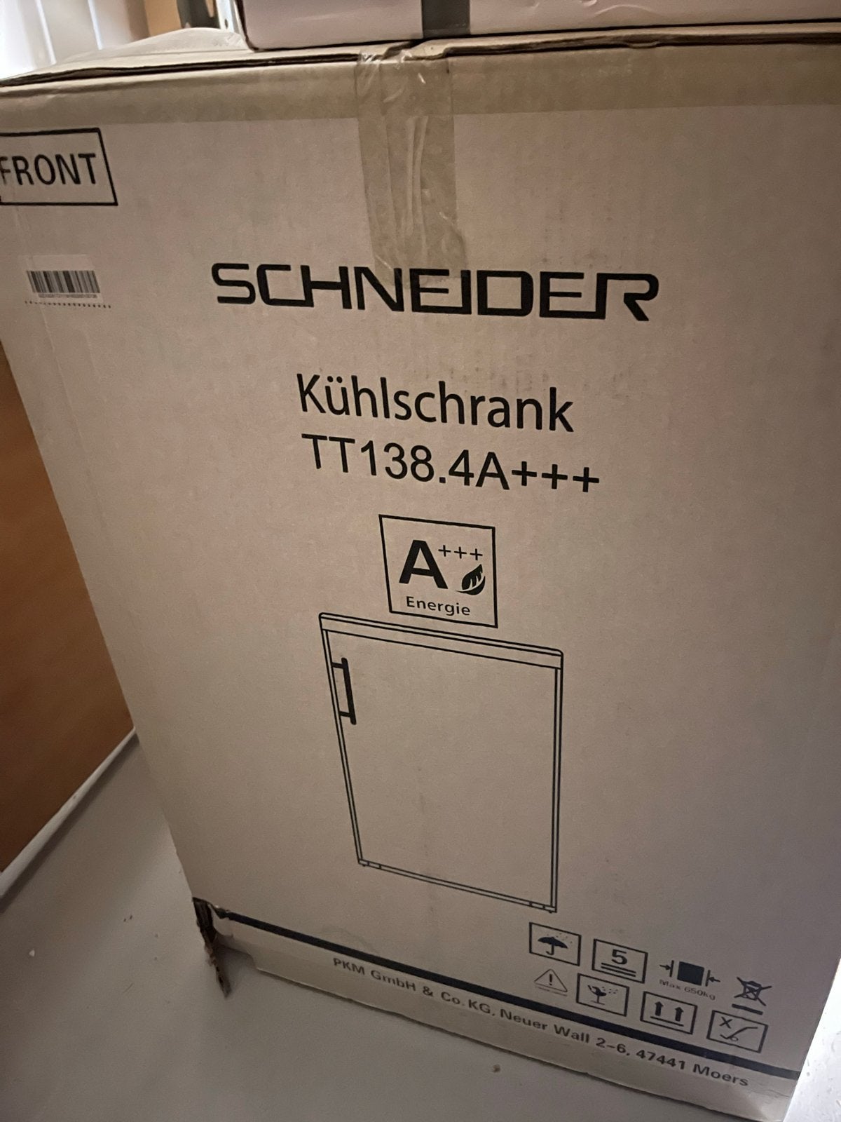 Schneider Koelkast TT138.4A+++ - Nieuw in doos, Witgoed en Apparatuur, 85 tot 120 cm, Zonder vriesvak, 100 tot 150 liter, Nieuw