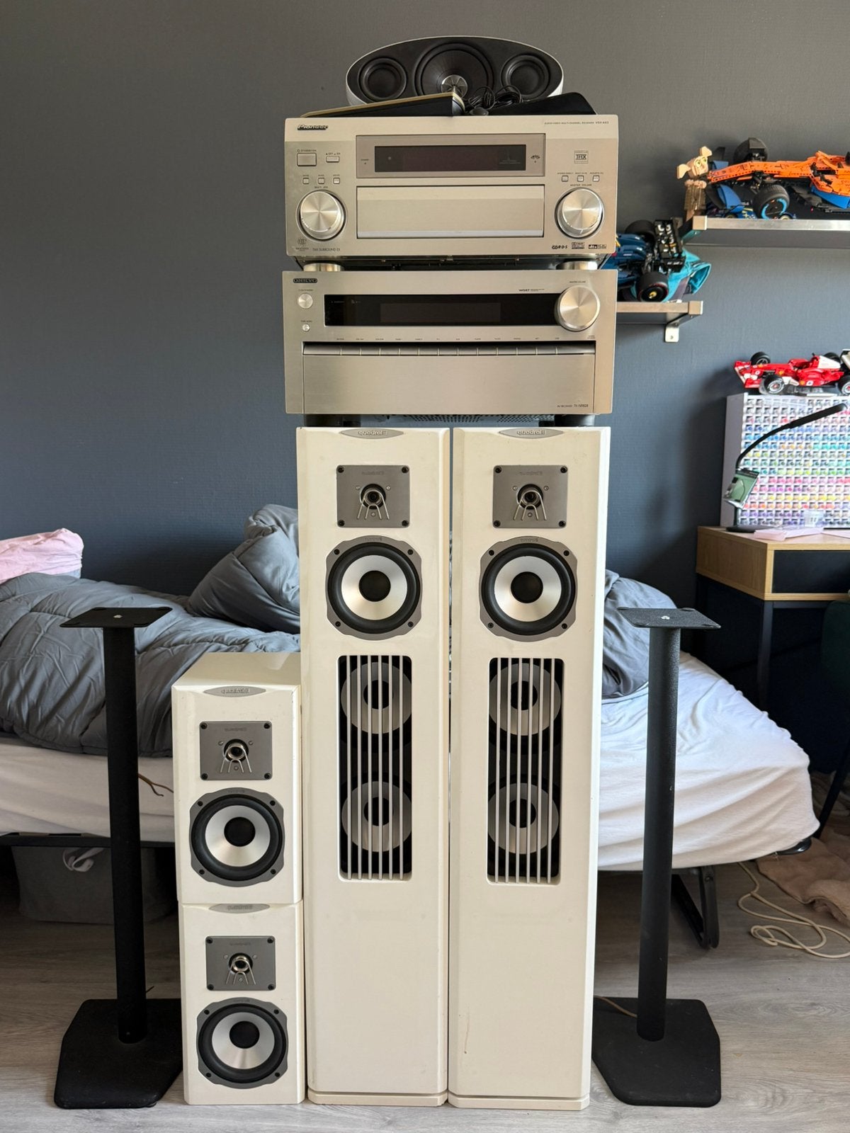 Quadral Onkyo Pioneer Kef 2x receiver, surround speakerset, Ophalen, Gebruikt, Losse componenten, Pioneer