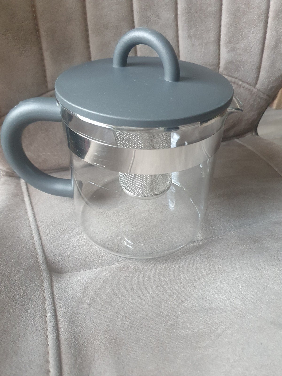 Te koop glazen theepot met theezeef, Ophalen of Verzenden