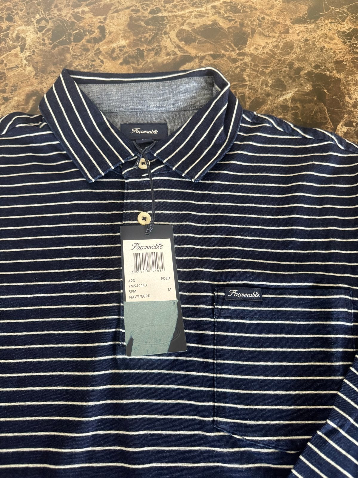 Faconnable gestreept poloshirt M navy nieuw met kaartjes, Ophalen of Verzenden, Zo goed als nieuw
