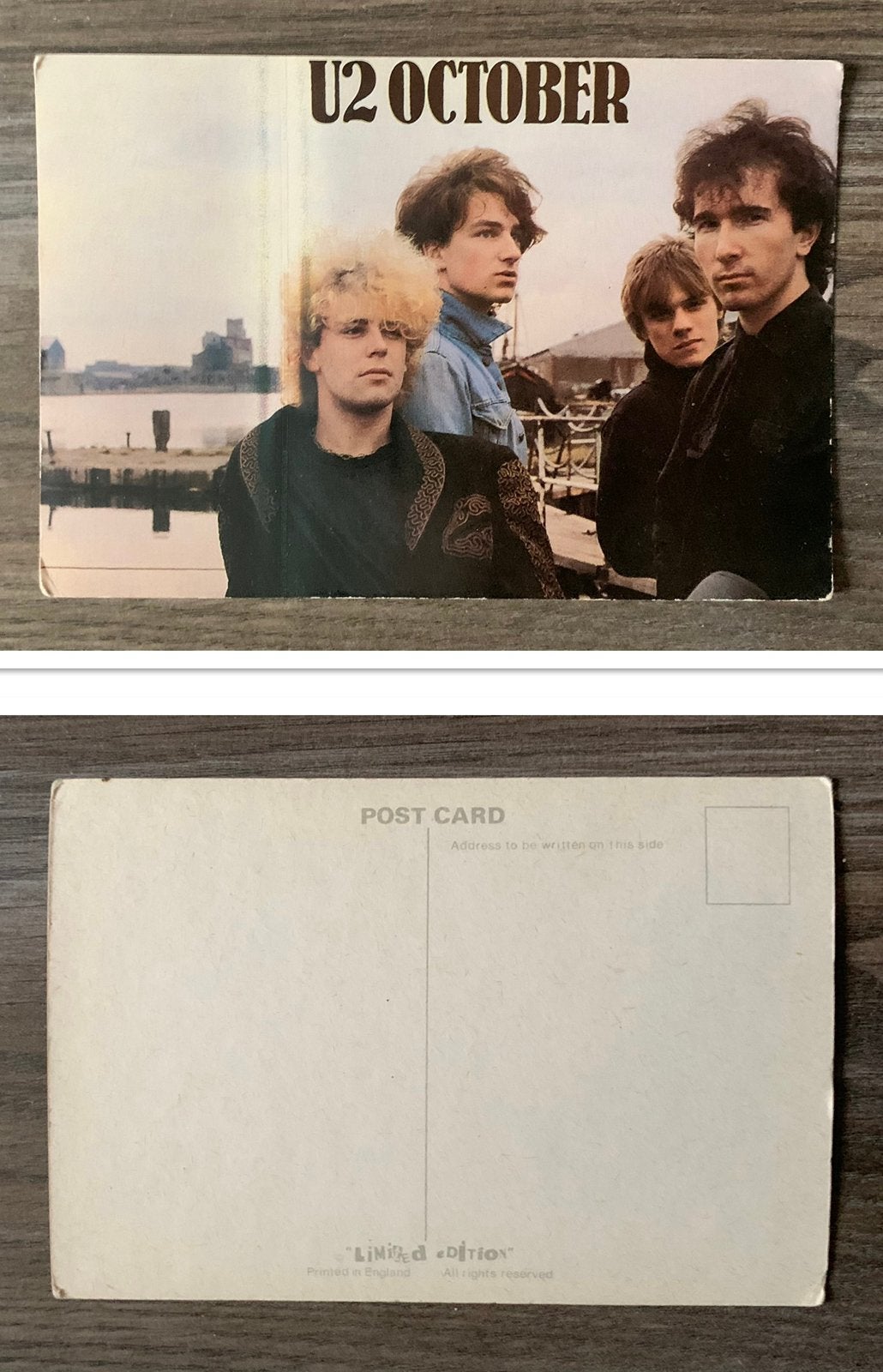 U2 October Ansichtkaart, Verzamelen, Muziek, Artiesten en Beroemdheden, Ophalen of Verzenden, Zo goed als nieuw, Foto of Kaart