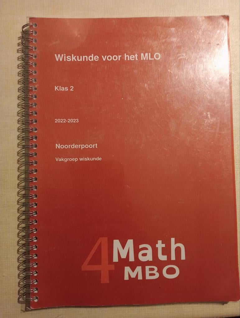 Wiskunde voor het MLO - Klas 2, Boeken, Ophalen of Verzenden, Zo goed als nieuw, MBO, Onbekend