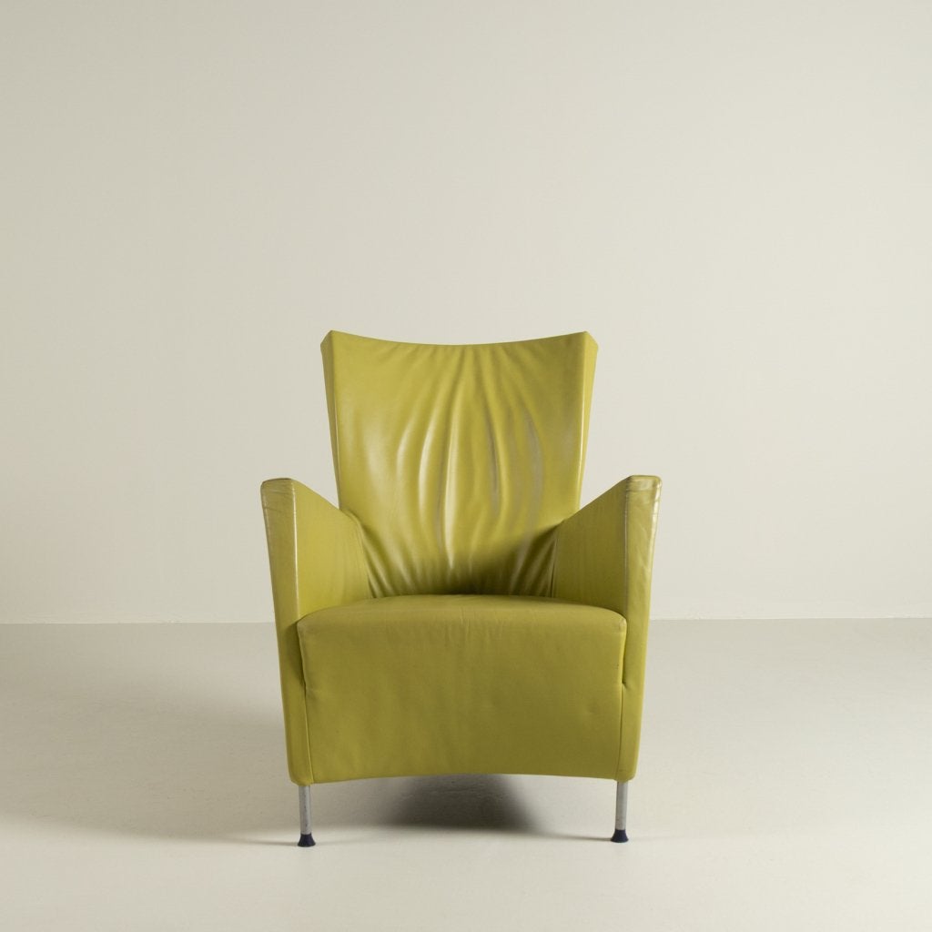 Montis Windy Fauteuil Lime Leer - Grijs, Niet ingevuld, Zo goed als nieuw, Niet ingevuld, Niet ingevuld