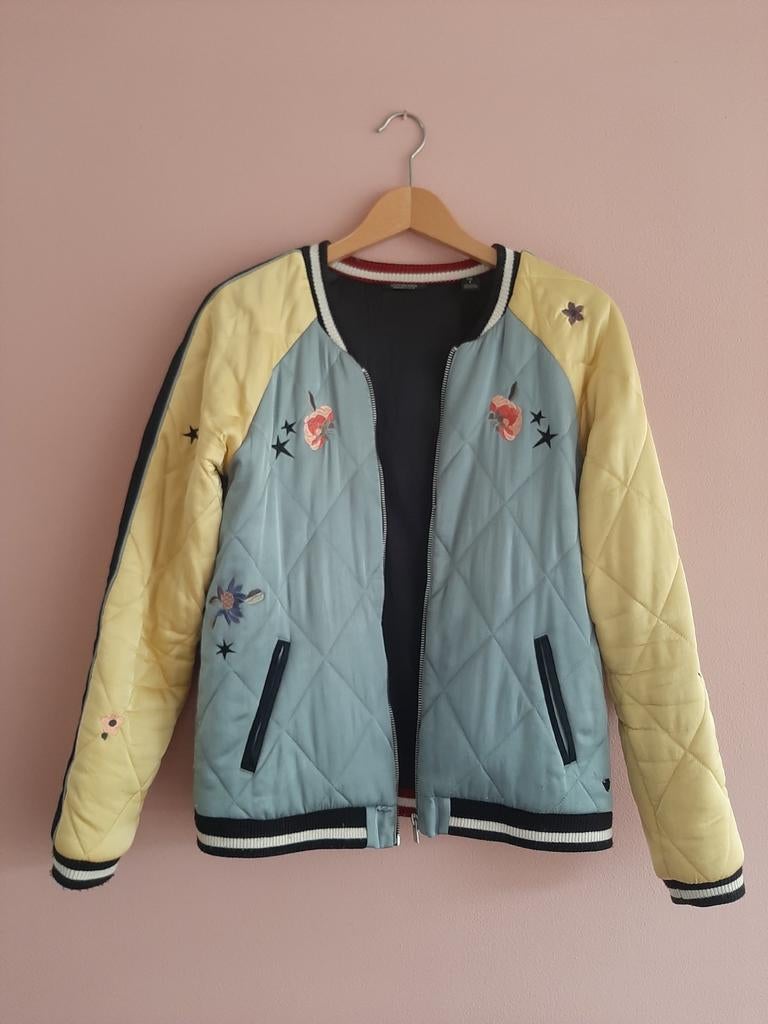 Scotch & Soda Geborduurde Bomberjack Maat S, Blauw, Scotch & Soda, Ophalen of Verzenden, Zo goed als nieuw