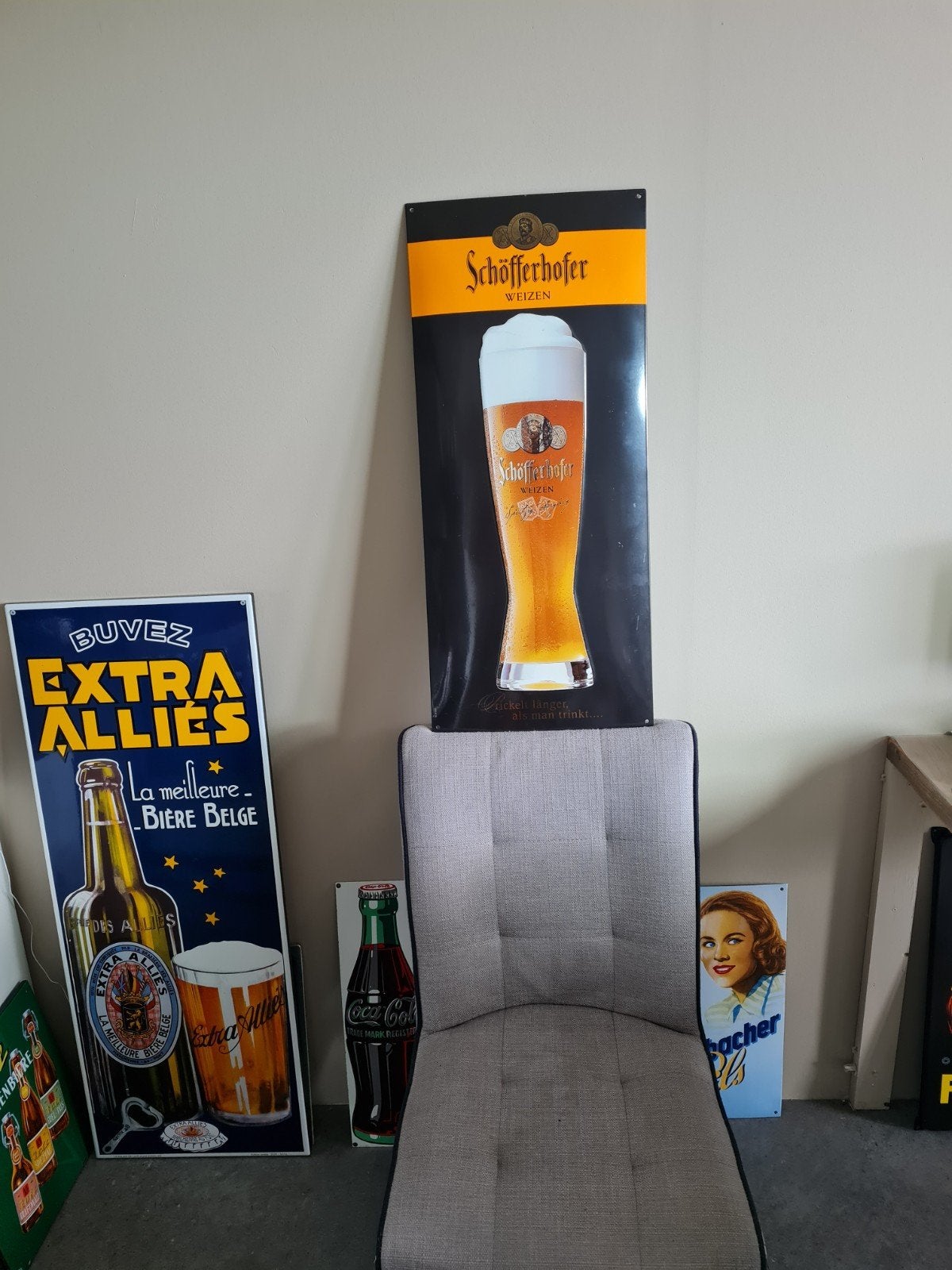 Duits bier emaille bord, Ophalen of Verzenden