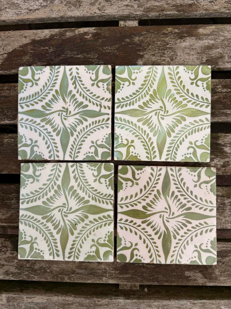 Mooie groene siertegeltjes, Doe-het-zelf en Verbouw, Tegels, Gebruikt, Keramiek, Overige typen, Ophalen of Verzenden