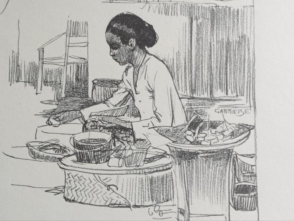 Gabrielse prent Nederlands Indië Indonesië, Ophalen of Verzenden, Voor 1940, Gebruikt, Overige onderwerpen
