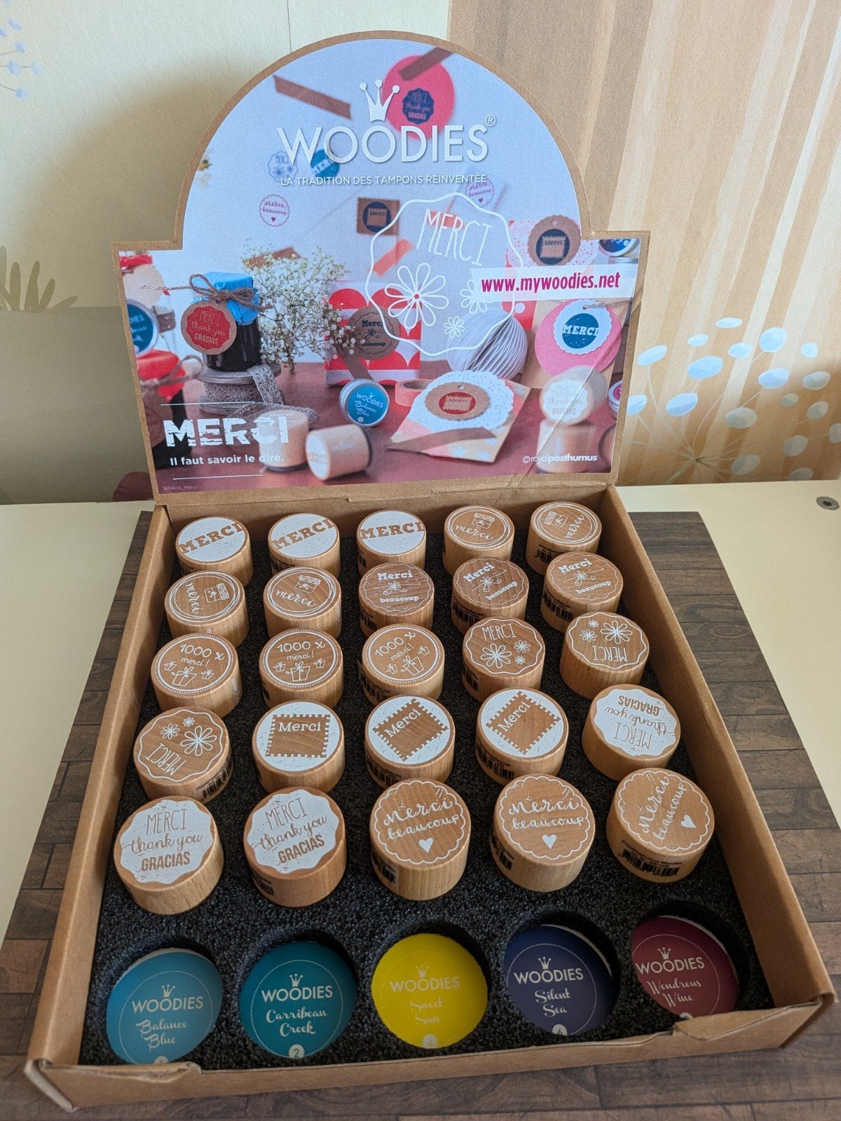 stempel doos woodies Merci partij 1 koop, Ophalen of Verzenden, Nieuw, Houten stempel