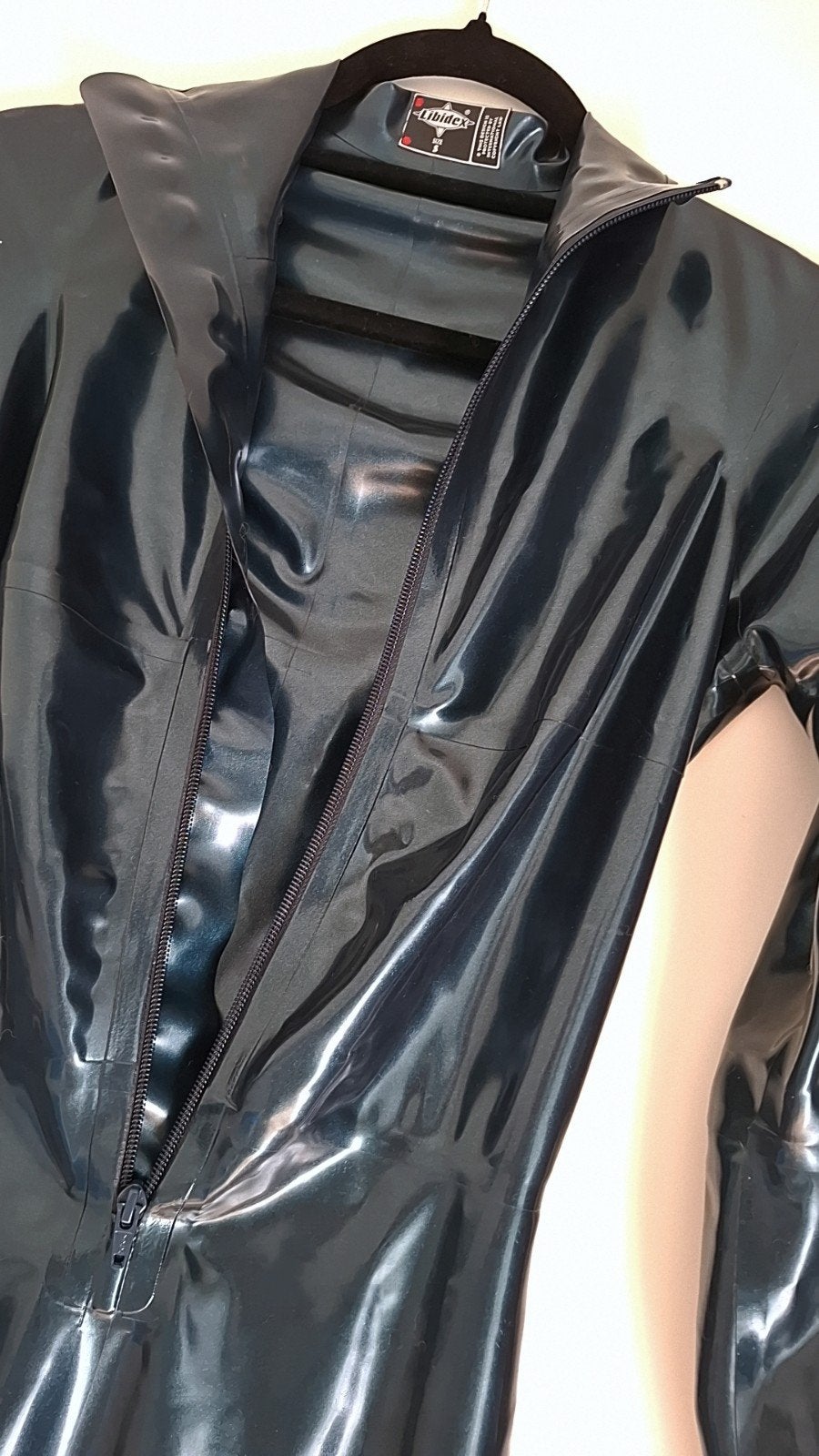 Catsuit Latex Libidex Metallic Blue, Ophalen, Kostuum of Pak, Blauw, Libidex