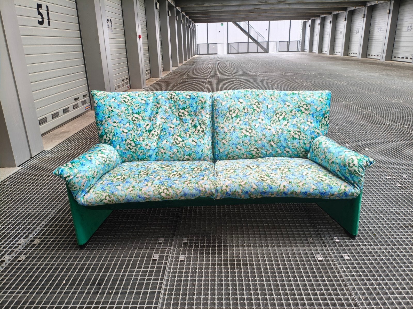 Cassina Palmaria 3-zitsbank  Herbekleed met Wolff Blitz stof, 150 tot 200 cm, Driepersoons, 75 tot 100 cm, Ophalen of Verzenden